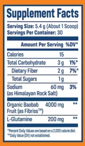 NativePath Native Fiber Supplement facts